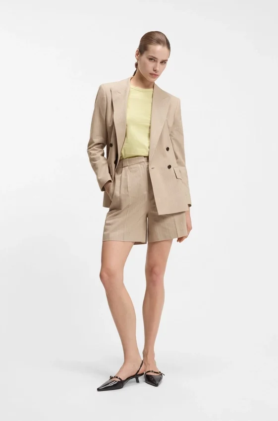 Striped regular-fit blazer in a cotton blend Striped regular-fit blazer in a cotton blend