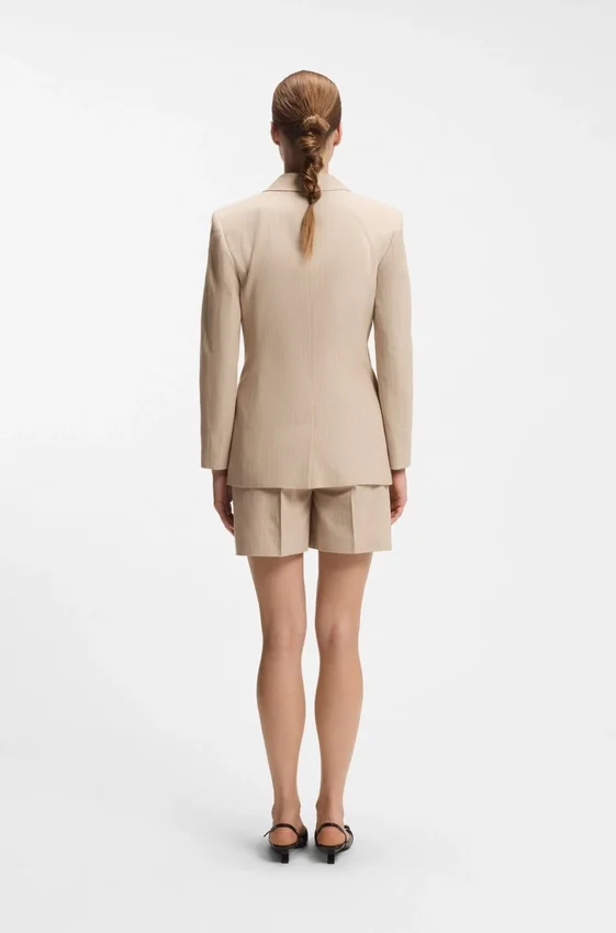 Striped regular-fit blazer in a cotton blend Striped regular-fit blazer in a cotton blend
