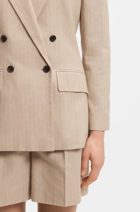 Striped regular-fit blazer in a cotton blend Striped regular-fit blazer in a cotton blend