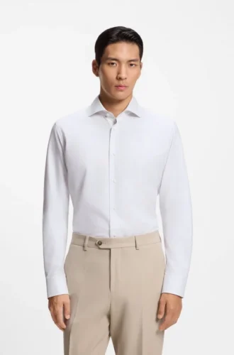 Striped regular-fit shirt in Italian-made cotton