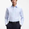 Striped regular-fit shirt in Italian-made cotton