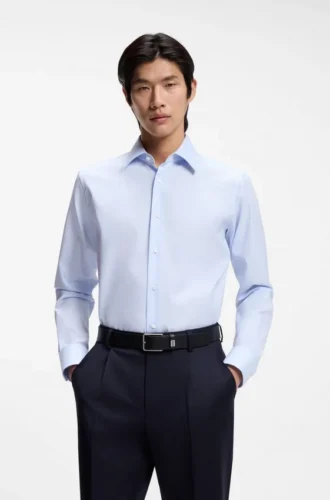 Striped regular-fit shirt in Italian-made cotton