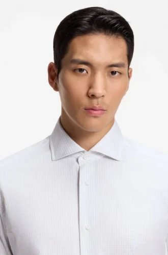 Striped regular-fit shirt in Italian-made cotton