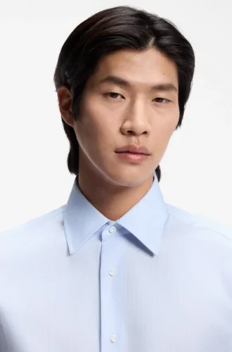 Striped regular-fit shirt in Italian-made cotton