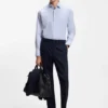 Striped regular-fit shirt in performance-stretch fabric