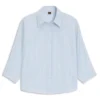Striped relaxed-fit blouse in cotton poplin Striped relaxed-fit blouse in cotton poplin