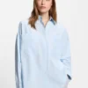 Striped relaxed-fit blouse in cotton poplin Striped relaxed-fit blouse in cotton poplin