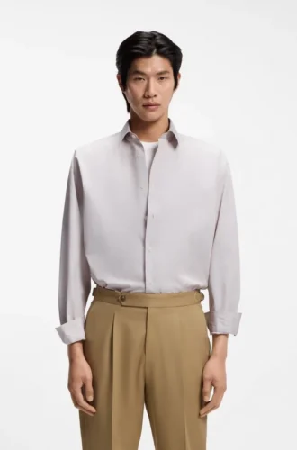 Striped relaxed-fit shirt in cotton poplin Striped relaxed-fit shirt in cotton poplin