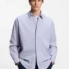 Striped relaxed-fit shirt in cotton poplin