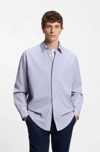 Striped relaxed-fit shirt in cotton poplin Striped relaxed-fit shirt in cotton poplin