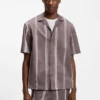 Striped relaxed-fit shirt in stretch cotton