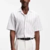 Striped relaxed-fit shirt in stretch cotton