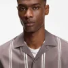 Striped relaxed-fit shirt in stretch cotton