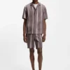 Striped relaxed-fit shirt in stretch cotton