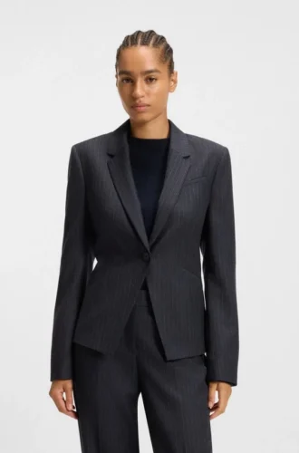 Striped slim-fit blazer in virgin wool Striped slim-fit blazer in virgin wool