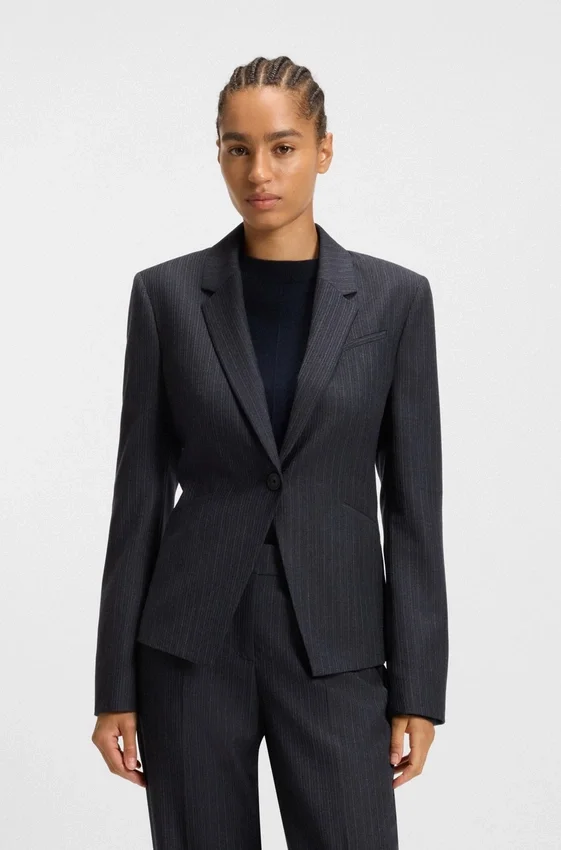 Striped slim-fit blazer in virgin wool Striped slim-fit blazer in virgin wool