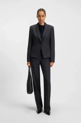Striped slim-fit blazer in virgin wool Striped slim-fit blazer in virgin wool