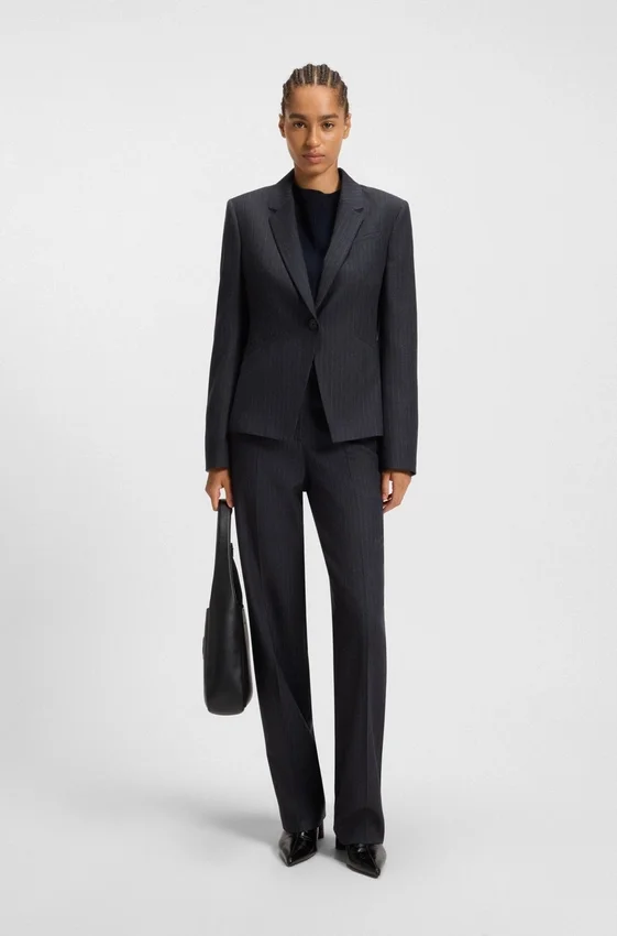 Striped slim-fit blazer in virgin wool Striped slim-fit blazer in virgin wool