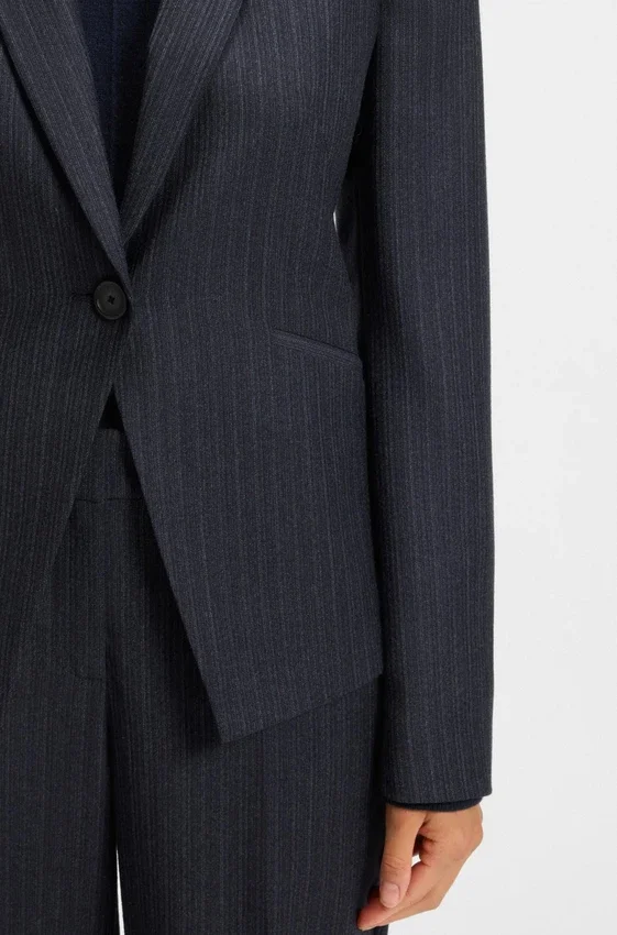 Striped slim-fit blazer in virgin wool Striped slim-fit blazer in virgin wool