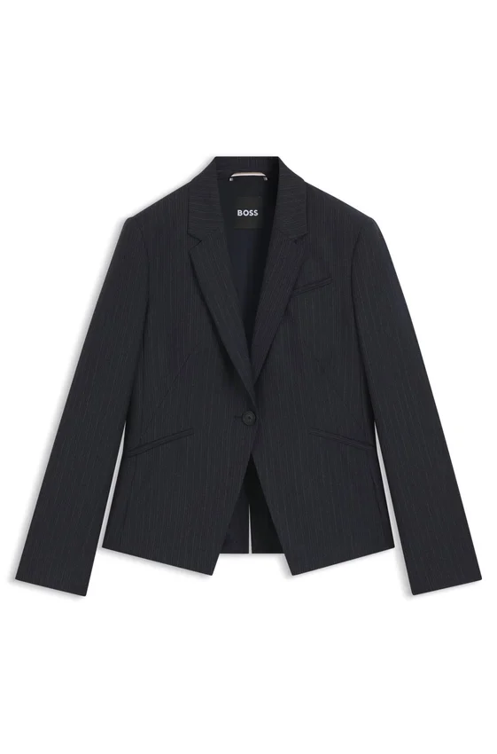 Striped slim-fit blazer in virgin wool Striped slim-fit blazer in virgin wool