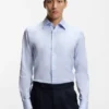 Striped slim-fit shirt in Italian cotton twill