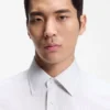Striped slim-fit shirt in Italian-made cotton