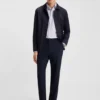 Striped slim-fit shirt in performance-stretch fabric