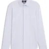 Striped slim-fit shirt in performance-stretch fabric