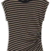 Striped top in cotton jersey