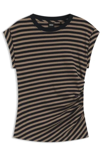 Striped top in cotton jersey