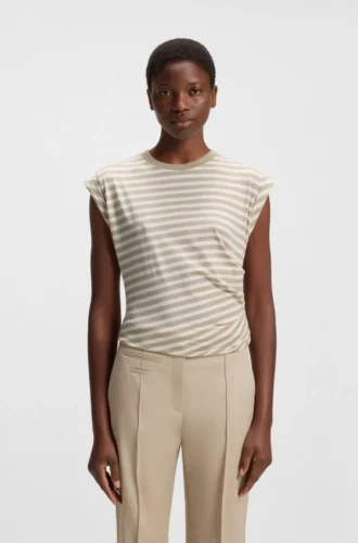 Striped top in cotton jersey