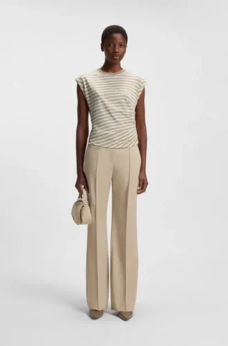 Striped top in cotton jersey