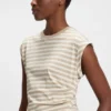 Striped top in cotton jersey