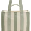 Striped tote bag in canvas with double handles Striped tote bag in canvas with double handles