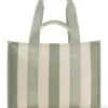 Striped tote bag in canvas with double handles Striped tote bag in canvas with double handles