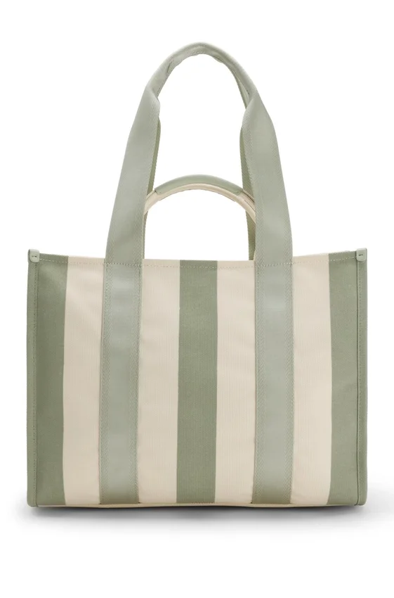 Striped tote bag in canvas with double handles Striped tote bag in canvas with double handles