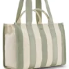 Striped tote bag in canvas with double handles Striped tote bag in canvas with double handles