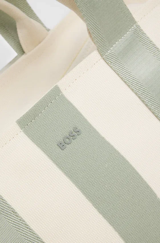 Striped tote bag in canvas with double handles Striped tote bag in canvas with double handles