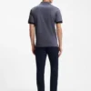 Striped-trim polo shirt in mercerised cotton Striped-trim polo shirt in mercerised cotton
