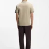 Striped-trim polo shirt in mercerised cotton Striped-trim polo shirt in mercerised cotton