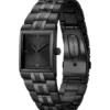 Strivo black-plated watch with stripe effect
