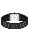 Strivo black-plated watch with stripe effect