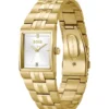 Strivo gold-tone watch with stripe detail