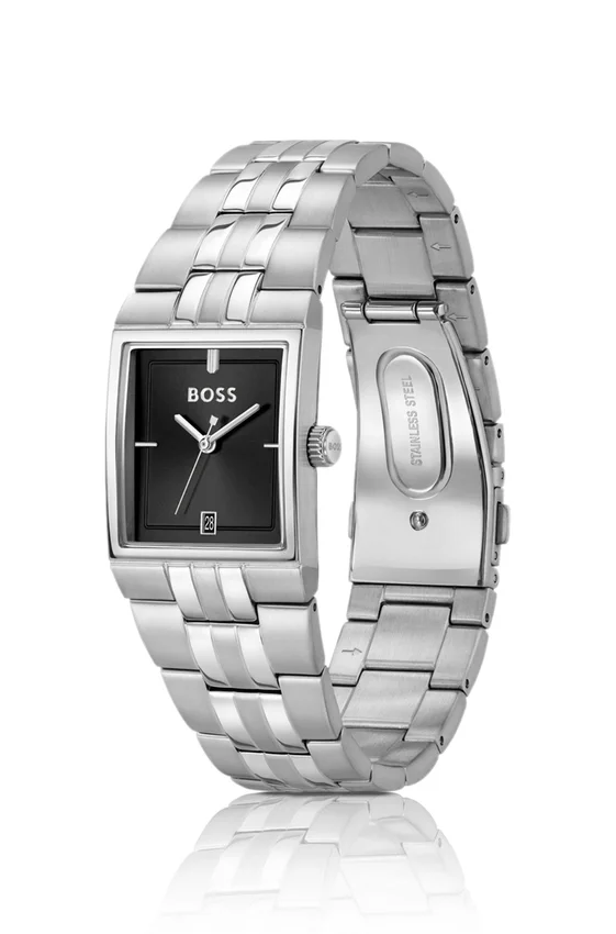 Strivo stainless-steel watch with stripe detail Strivo stainless-steel watch with stripe detail
