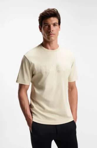 Structured-logo T-shirt in cotton jersey