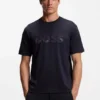 Structured-logo T-shirt in cotton jersey