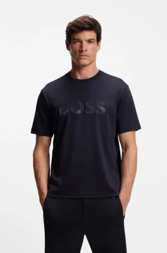 Structured-logo T-shirt in cotton jersey