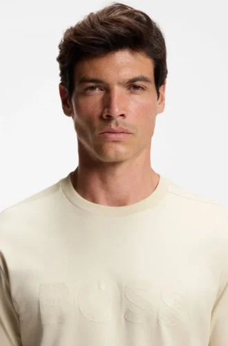 Structured-logo T-shirt in cotton jersey