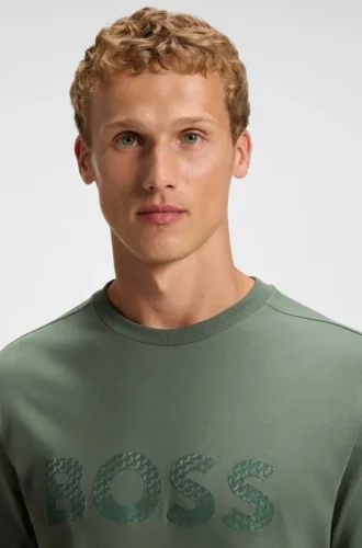 Structured-logo T-shirt in cotton jersey