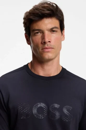 Structured-logo T-shirt in cotton jersey